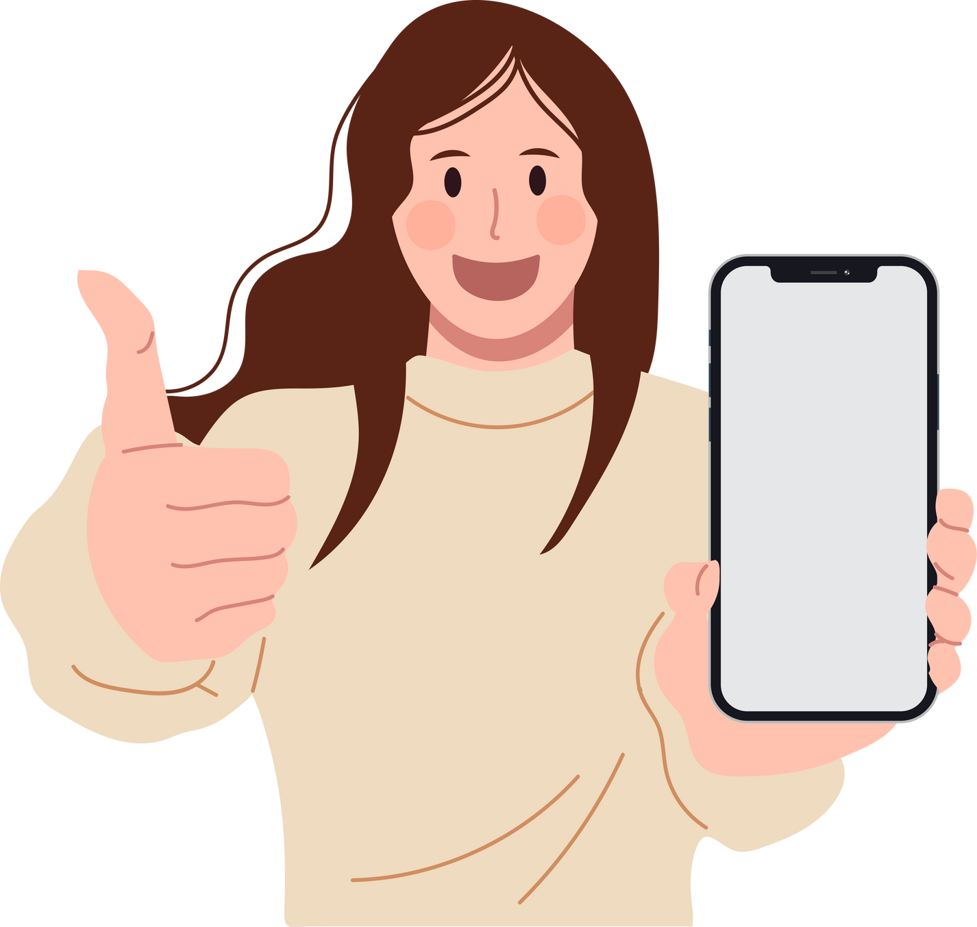 Woman Presenting Mobile Phone