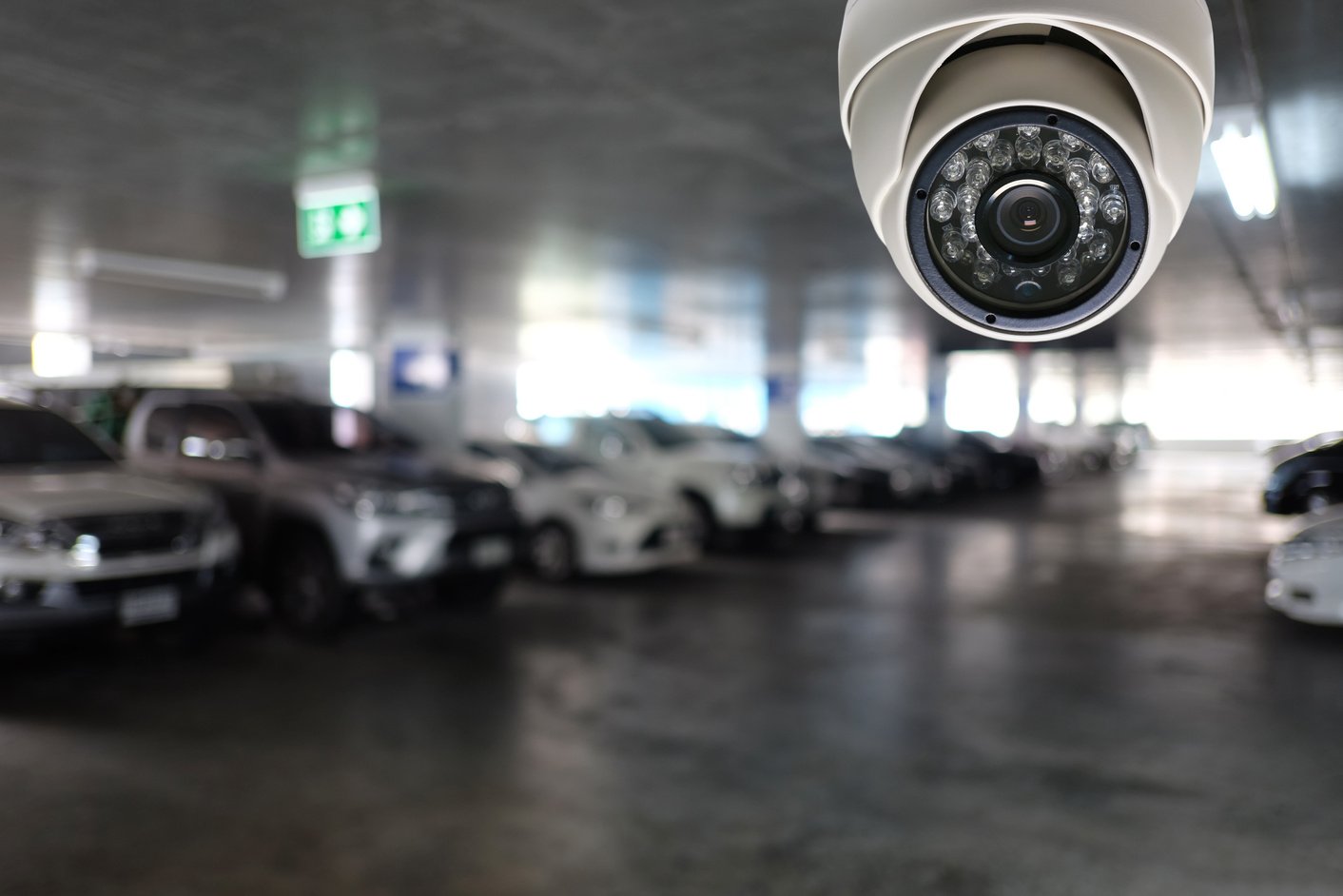 CCTV Camera in a Parking Lot 